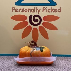 Blue Sky Clayworks Pumpkin Butter Dish - Thumbnail 3